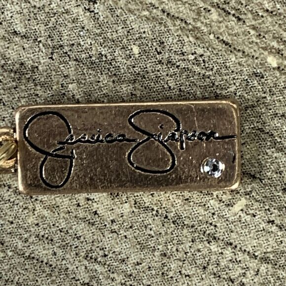 Jessica Simpson Multi-Layer Necklace Seashell Pendant Gold Tone Rhinestone - Picture 10 of 12